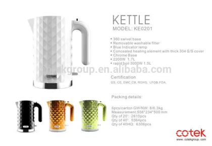 Hoteset diamond electric water kettle/ modern design electric kettle/ safe plastic kettle