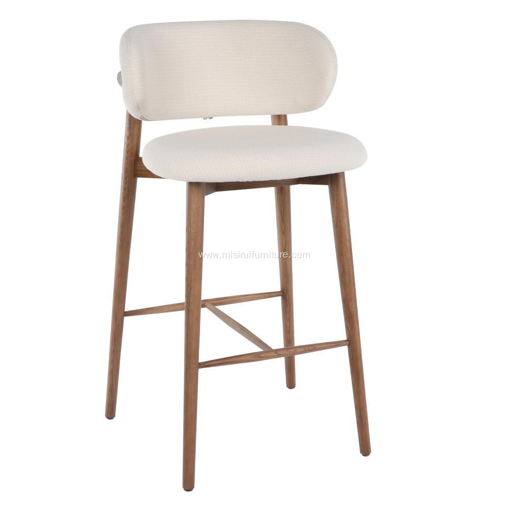 Italian minimalist bar chair white fabric bar stool