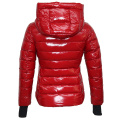 Manteau Court Matelassé Femme Avec Capuche Rouge