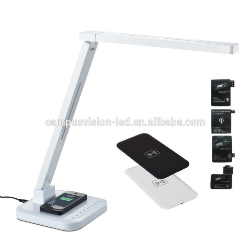 11w Foldable European style bedside led standing reading lamp with QI wireless charging