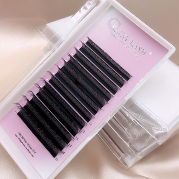 Matte Black 3DW-Shaped Clover Eyelash Extensions 7-15mm