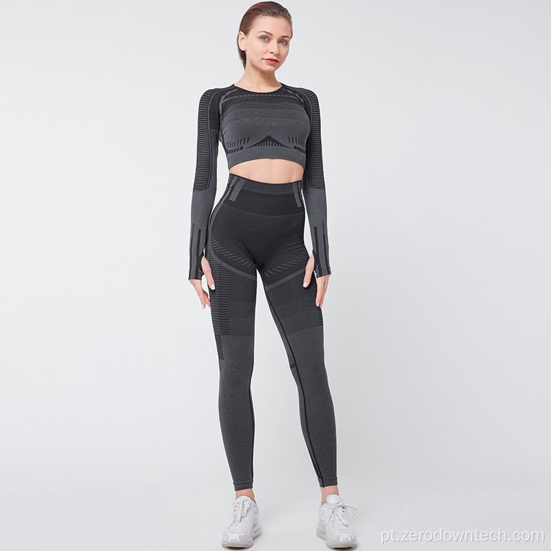 Conjunto de sutiã para ioga sem costura Activewear 2 unidades de ioga