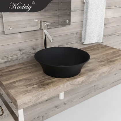 Vitra Matt Black Lavabo Ceramic Bathroom Decor China-made