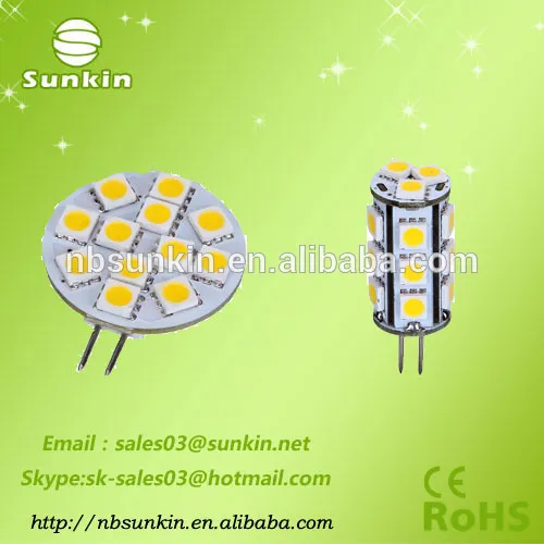 Led light G4 plate 1.5W Cold white / Warm White 12VDC 12SMD 5050 high power