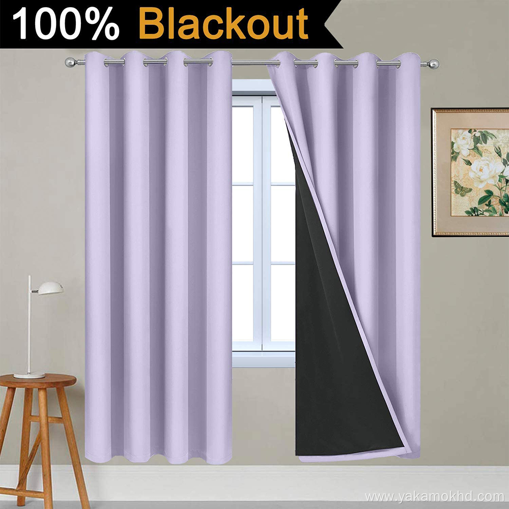 Lilac 100% Blackout Curtains 72 Inch Long