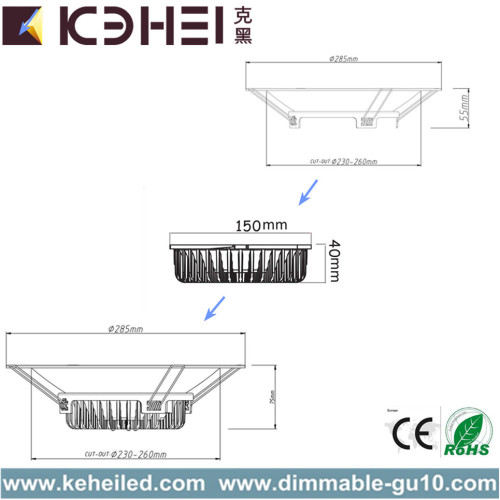 IP54 Large Size Dimmable Downlight 40W