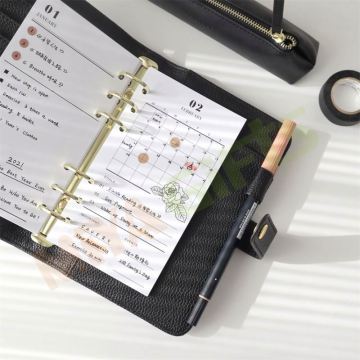 Insertos de papel de carpeta de anillo personal sin hemorragia sin sangrado personalizado A6