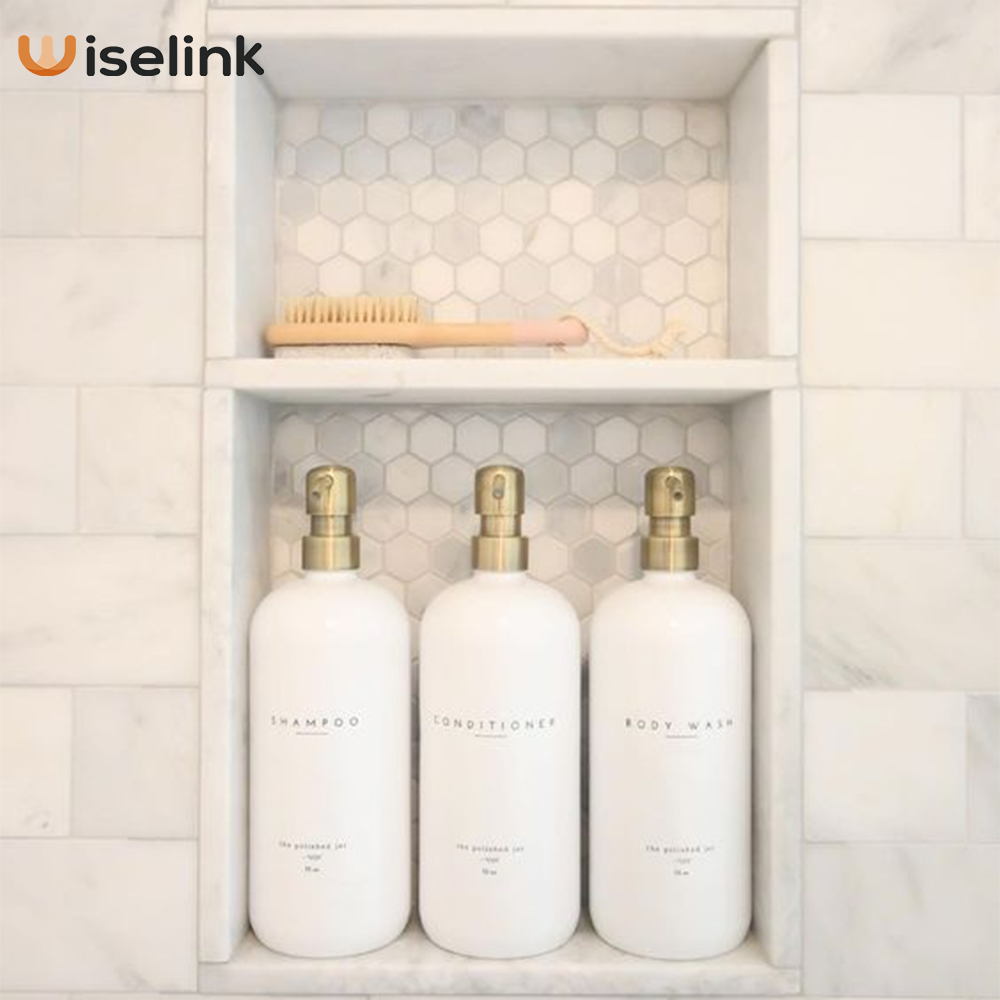 recessed shower shelf