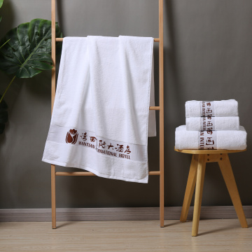 100% Cotton White Hotel Towel and Plain Jacquard