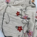 Anti Static Flower Embroidery 100% Linen Textile