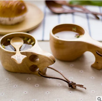Portable Wooden Cup Tea Coffee Cup Camping Cup