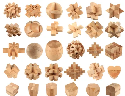 Wooden 3D Puzzle Game: Cube Magic Ball - Luban Lock Brain Teaser Toy