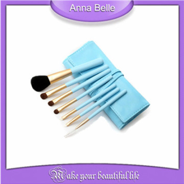 wholesale!!! 7 pcs professional make up brush set + multicolor leather