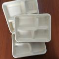 Biodegradable 4-compartment lunch tray sugarcane disposable food container sugarcane bagasse lunch tray