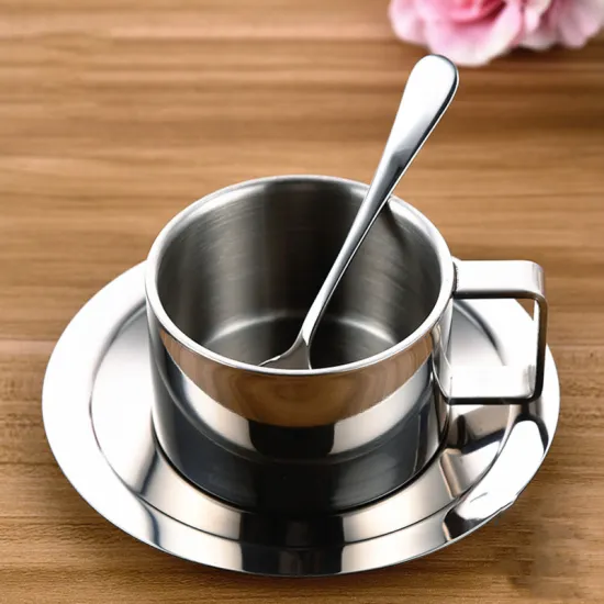 304 Stainless Steel Coffee Cup Set Of Three