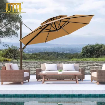 Garden Sun Parasol: Large Outdoor Patio Beach Rectangular Cantilever Umbrella