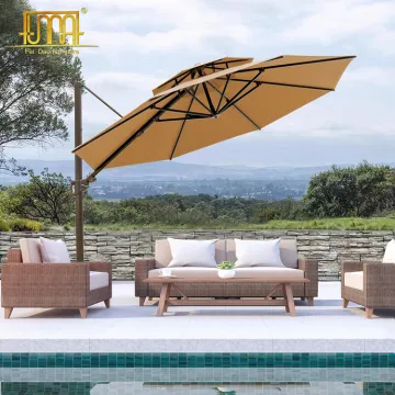 Garden Sun Parasol: Large Outdoor Patio Beach Rectangular Cantilever Umbrella