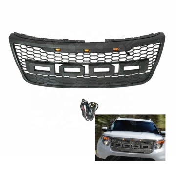 4x4 Replacement Front Bumper Grilles with Amber Light for Explorer 2012-2015