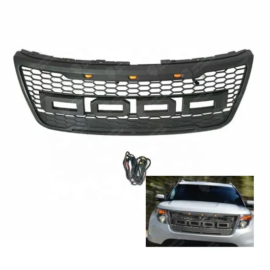4x4 Replacement Front Bumper Grilles with Amber Light for Explorer 2012-2015
