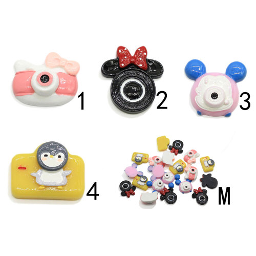 Resin Simulation Camera Cabochon Cartoon Animal Cat  Penguin Flatback Beads for DIY Art Decor Hair Accessories