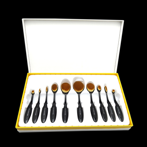 10pc toothbrush shape oval brush set with box