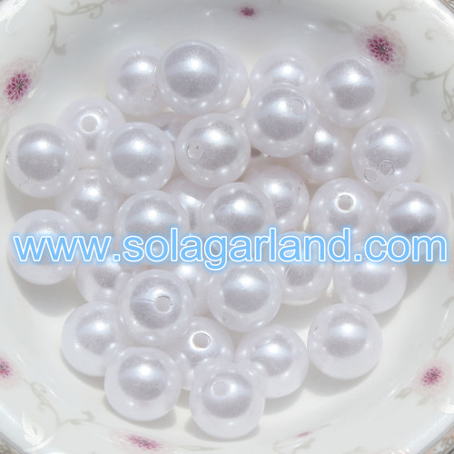 4-40MM Acrylic Round Pearl Beads Imitation Faux Pearl Chunky Beads For Jewelry Making