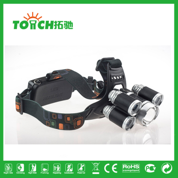 Powerful zoom 3000 lumen rechargeable LED headlamp outdoor activities