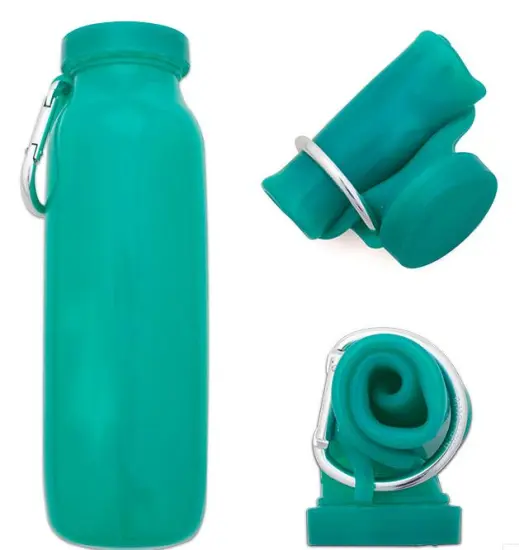 Latest Style Non-Toxic Foldable Silicone Collapsible Water Bottle Silicone Travel Bottle
