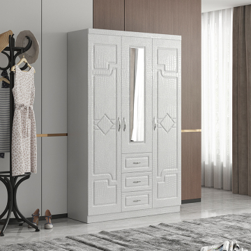 Hot Sale Wooden Wardrobe with Drawers for Bedroom - 3 Doors Wall Cupboard 1.2m