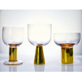 cocktail glass wine glass set with gold base