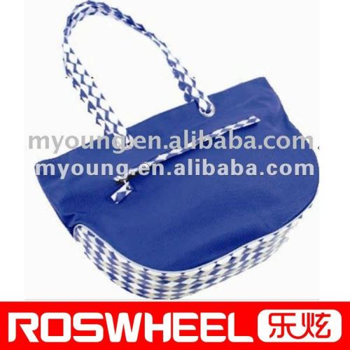 Lady bicycle shopping bags