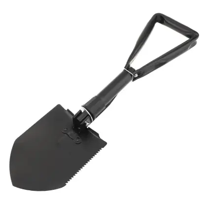 Military Shovel Highcarbon Steel Multifunctional Folding Shovel With Pouch Outdoor Camping Spade Survival Tools