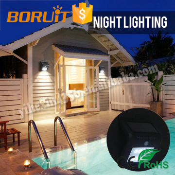 Solar Lights 8 LED Waterproof Solar Sensor Outdoor Wall Lamp for Patio, Yard, Garden with Activated Auto On/Off