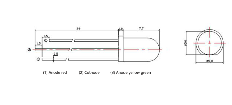 red and yellow green led 10