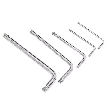 JN Hand Tool L-Shaped Torx Key Set: Nickel Plated T-Sized Security Wrenches (T10, T15, T20, T25, T27, T30, T40, T45, T50)