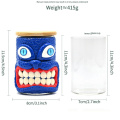 Blue big mouth Glass Storage Jar