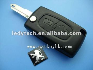 Top quality Peugeot 2 buttons flip key with 206 blade,435MHz