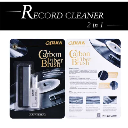 Anti-static record brush 2in1 vinyl record cleaning system
