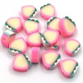 Heart design raw clay beads rainbow color