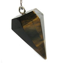 6 Side coin Shape Yellow Tiger eye pendant 30*20mm