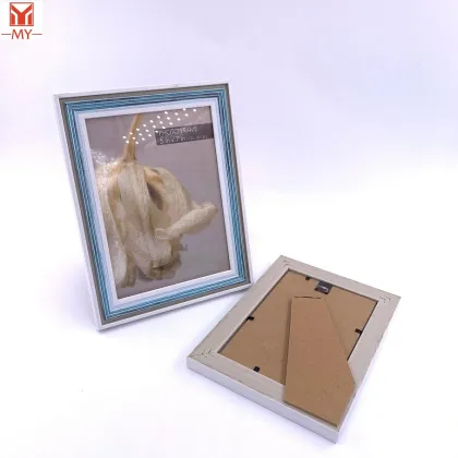 PS Plastic Photo Frame Slotted Sky-blue Little Scale Design Photo Frame