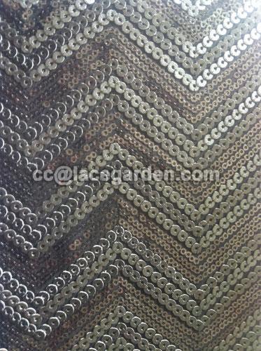 Leather Wave Design Sequin Fabric