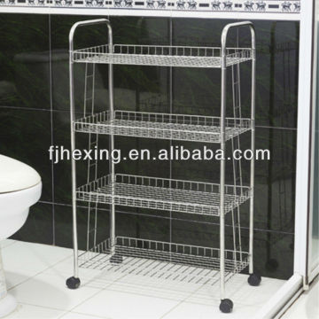 Electroplating 4-tier Bathroom Corner Rack