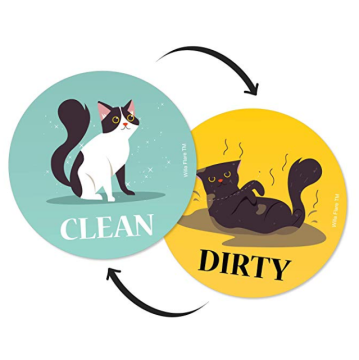 Funny Cat Dishwasher Magnet Clean Dirty Sign