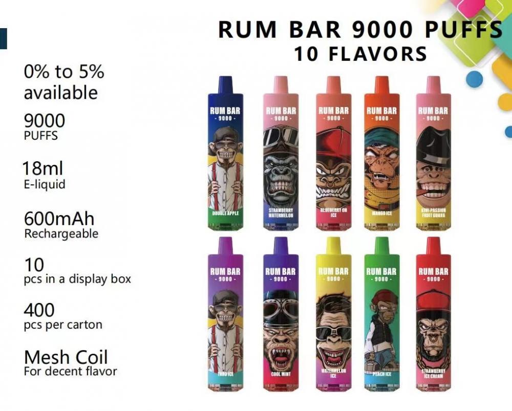 Switzerland Rum Bar 9000 Puffs Vape original