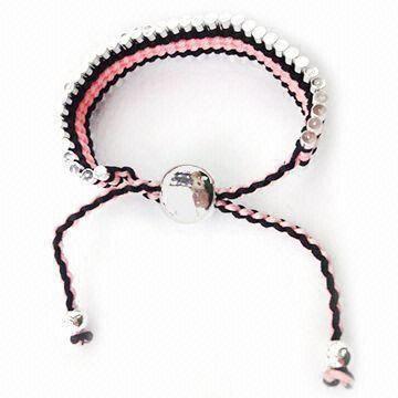 Charm Bracelet with Thick Silver Plating, Customized Colors are Accepted