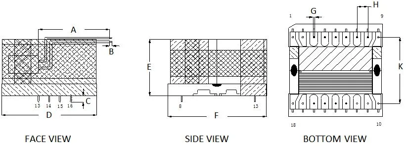 Fabricante EPC personalizado Tipo SMPS Transformador de potencia de alta frecuencia para accesorios de gabinete