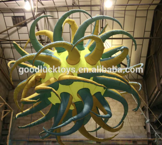 Fashion Design Inflatable Bend Angle swirly ball Eye Catching Party Event Club Decorative Inflatable Led With Blower