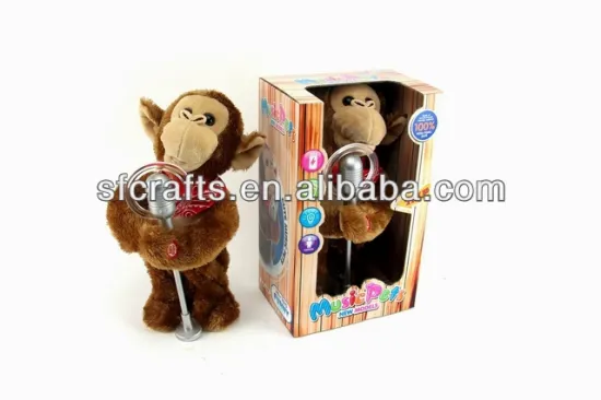 Funny design plush battery operated dancing monkey toy for kids