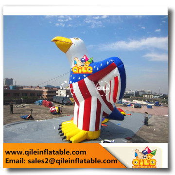 6m High Inflatable American Flying eagle model balloon with flag printed for USA event advertising